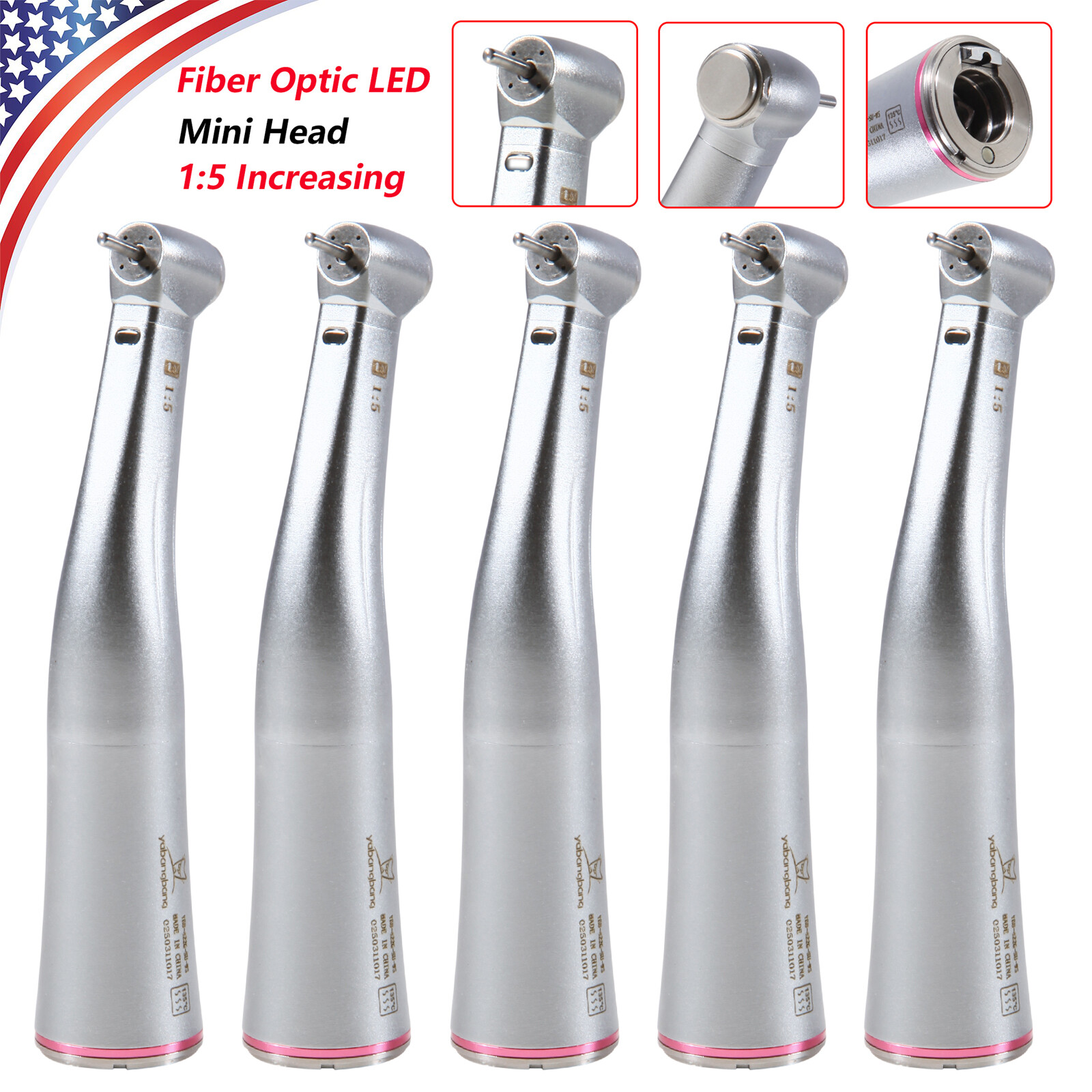 1-10 Pcs NSK Style Dental 1:5 LED Contra Angle Increasing Handpiece Inner OR