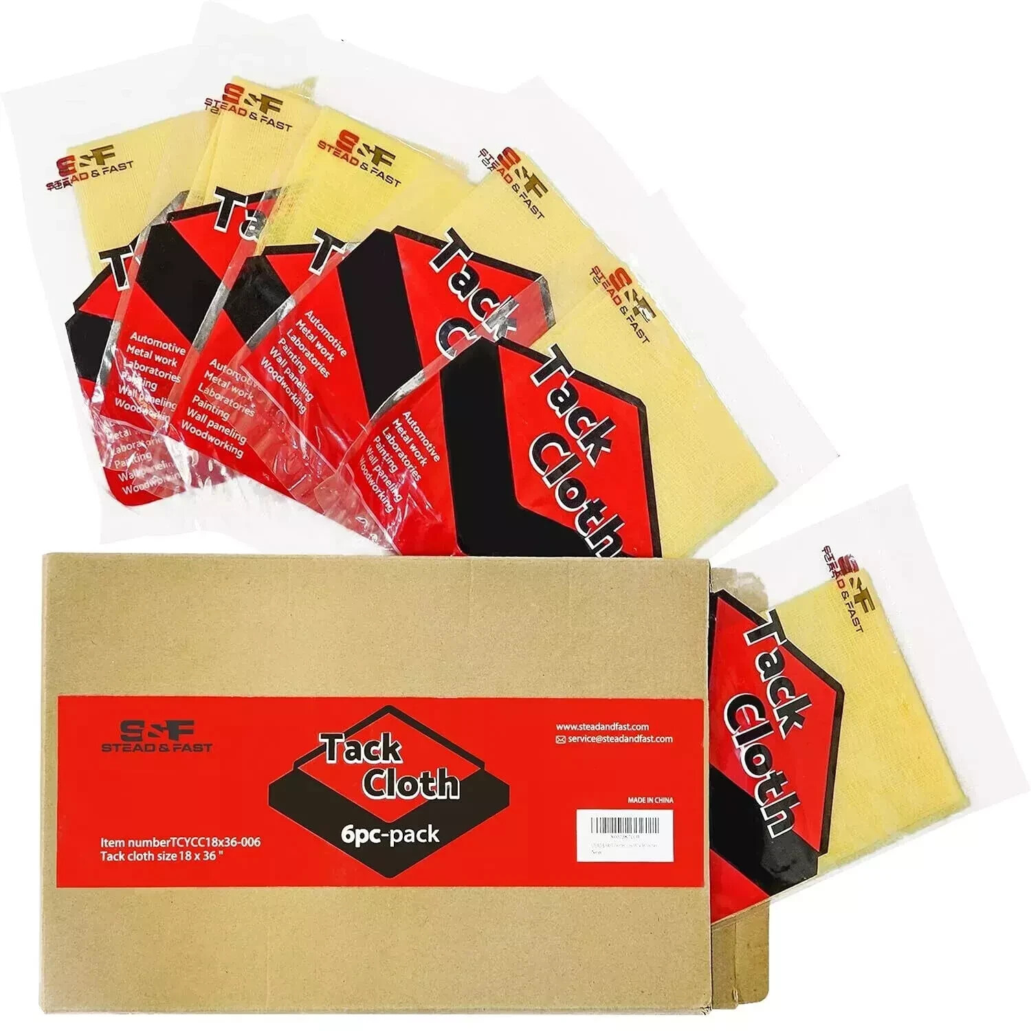 Tack Cloth 6 Pack Paint Woodworking Sticky Tac Rag 18X36â€³ Clean Dust NEW