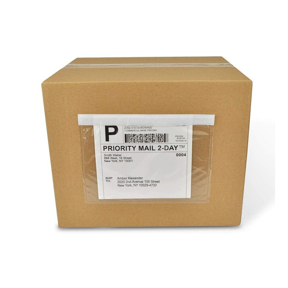 7.5 x 5.5 Clear Packing List Invoice Shipping Envelope Top Loading Self Adhesive