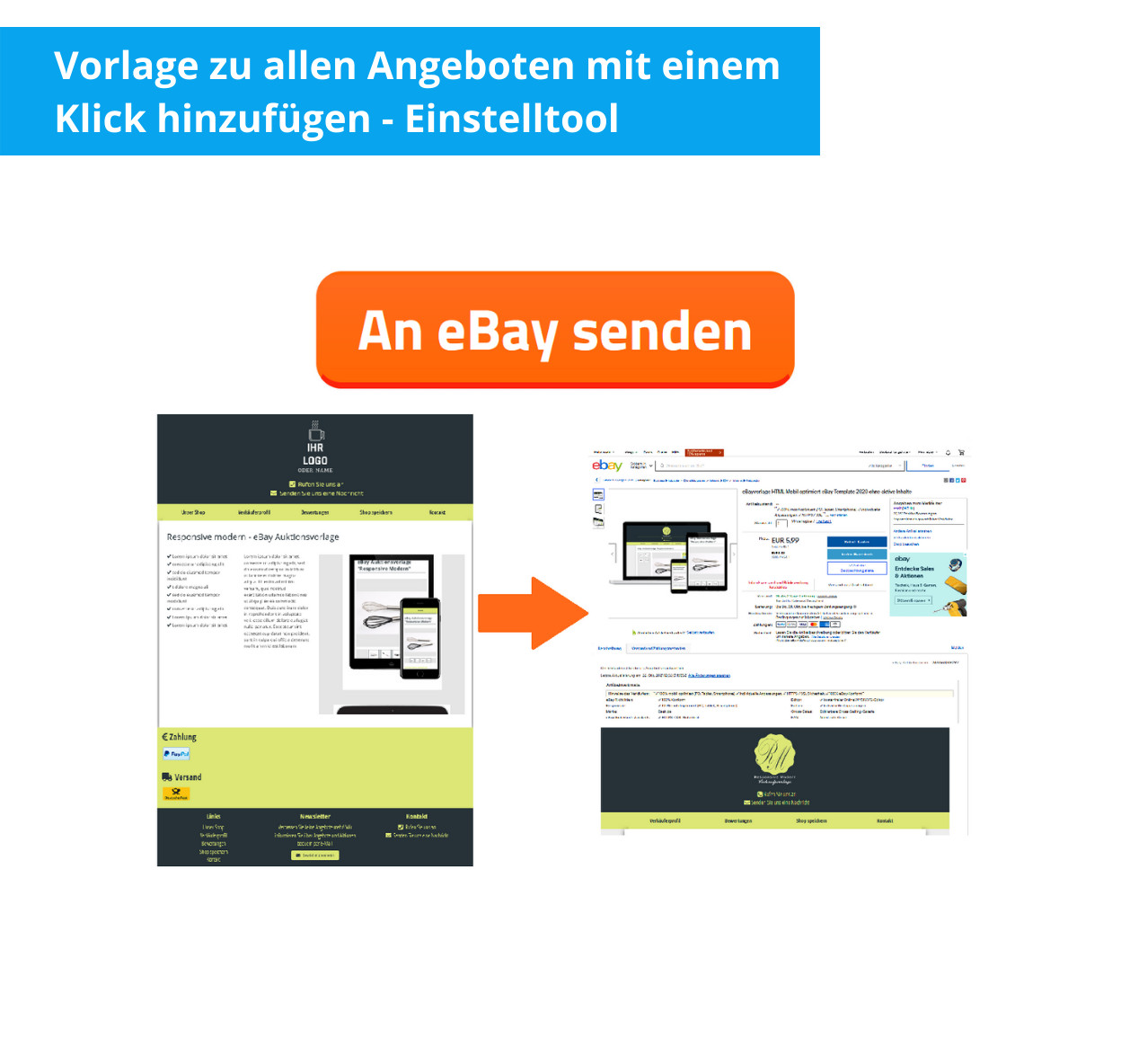 eBay template HTML mobile optimized eBay template responsive modern + editor