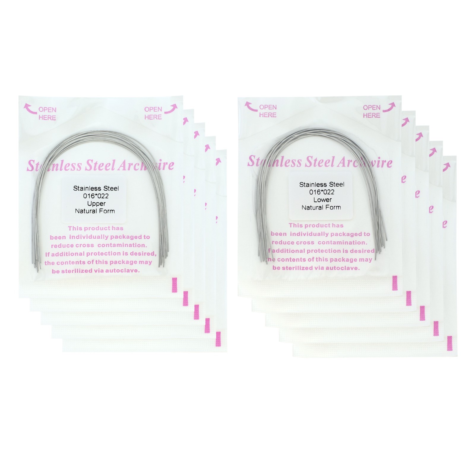 100pcs Orthodontic Archwire Stainless Steel Brace Wires Natural Round Rectanglar