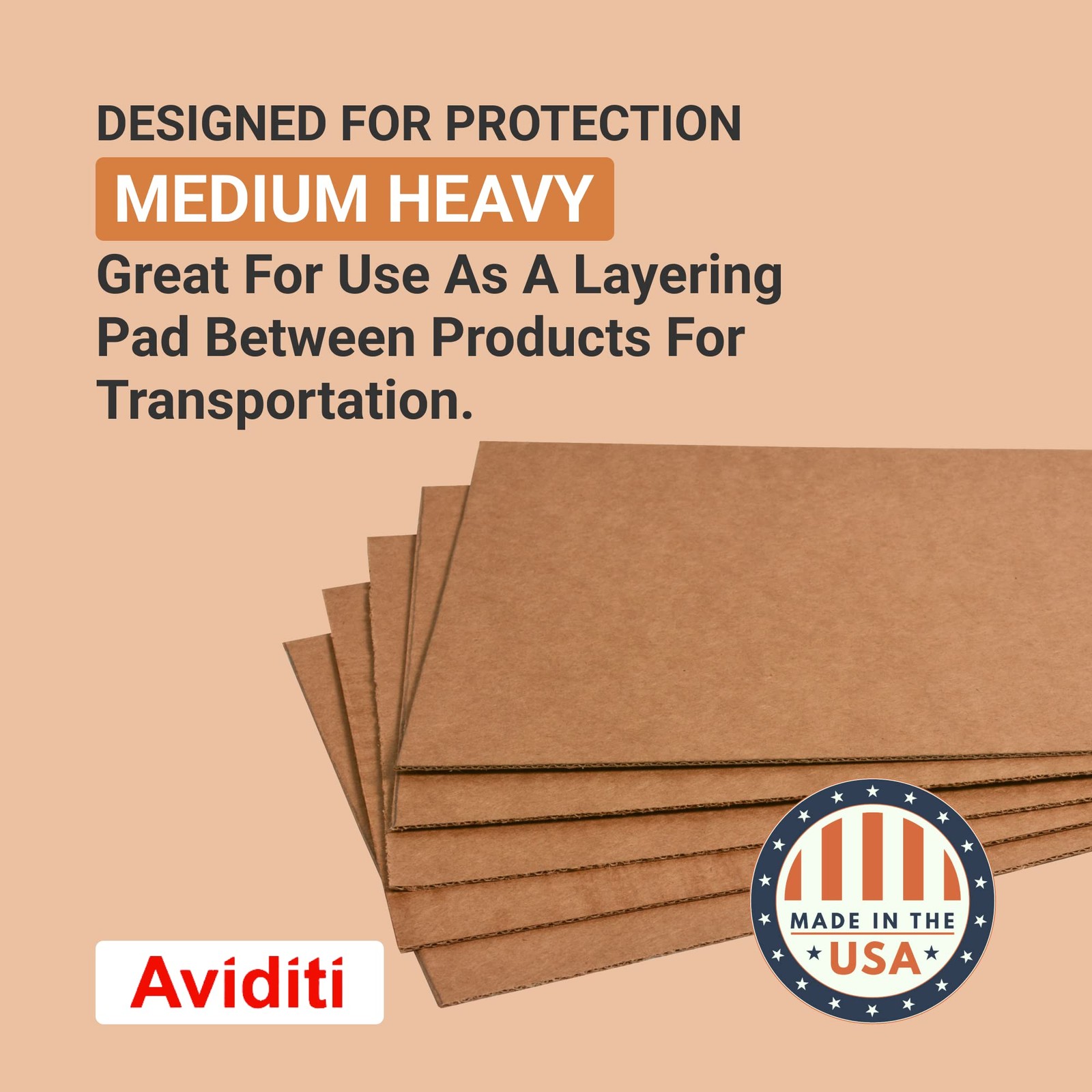AVIDITI Shipping Cardboard Sheets 18″L x 12″W, 50-Pack | Corrugated Sheets fo…