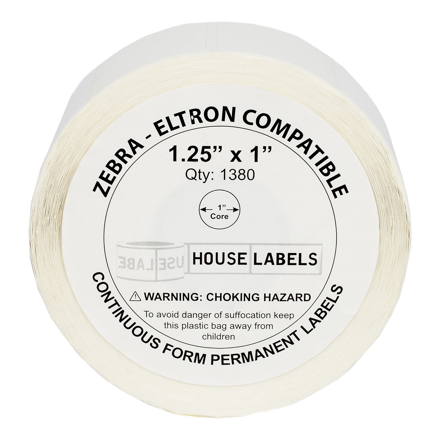 ZEBRA / ELTRON 1.25×1 (1-1/4″ x 1″) Direct Thermal Labels – (10) Rolls of 1380