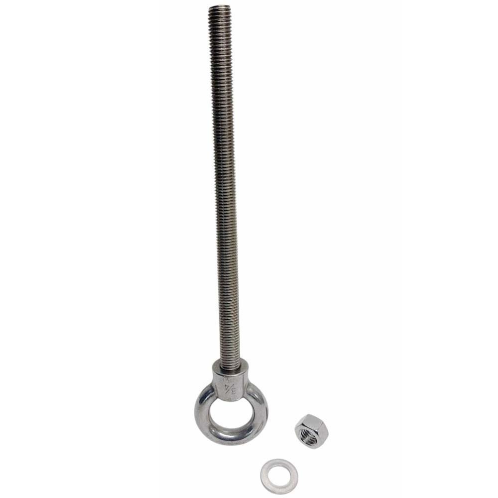 Marine T316 Stainless Steel 3/4″ x 12″ Shoulder Eye Bolt 4,700 Lbs WLL