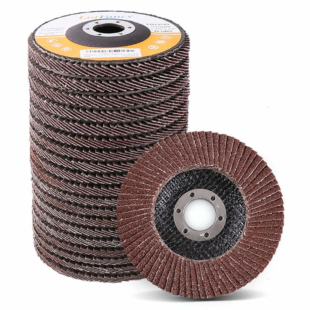 40 60 80 120 Grit 4.5×7/8″ 4 1/2″ Aluminum Angle Grinder Flap Disc Sanding Wheel