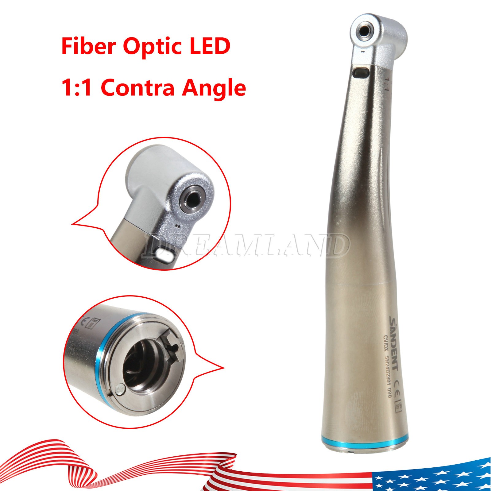 Dental Brushless LED Electric Micro Motor with Water/1:5/1:1 LED Handpiece UPS