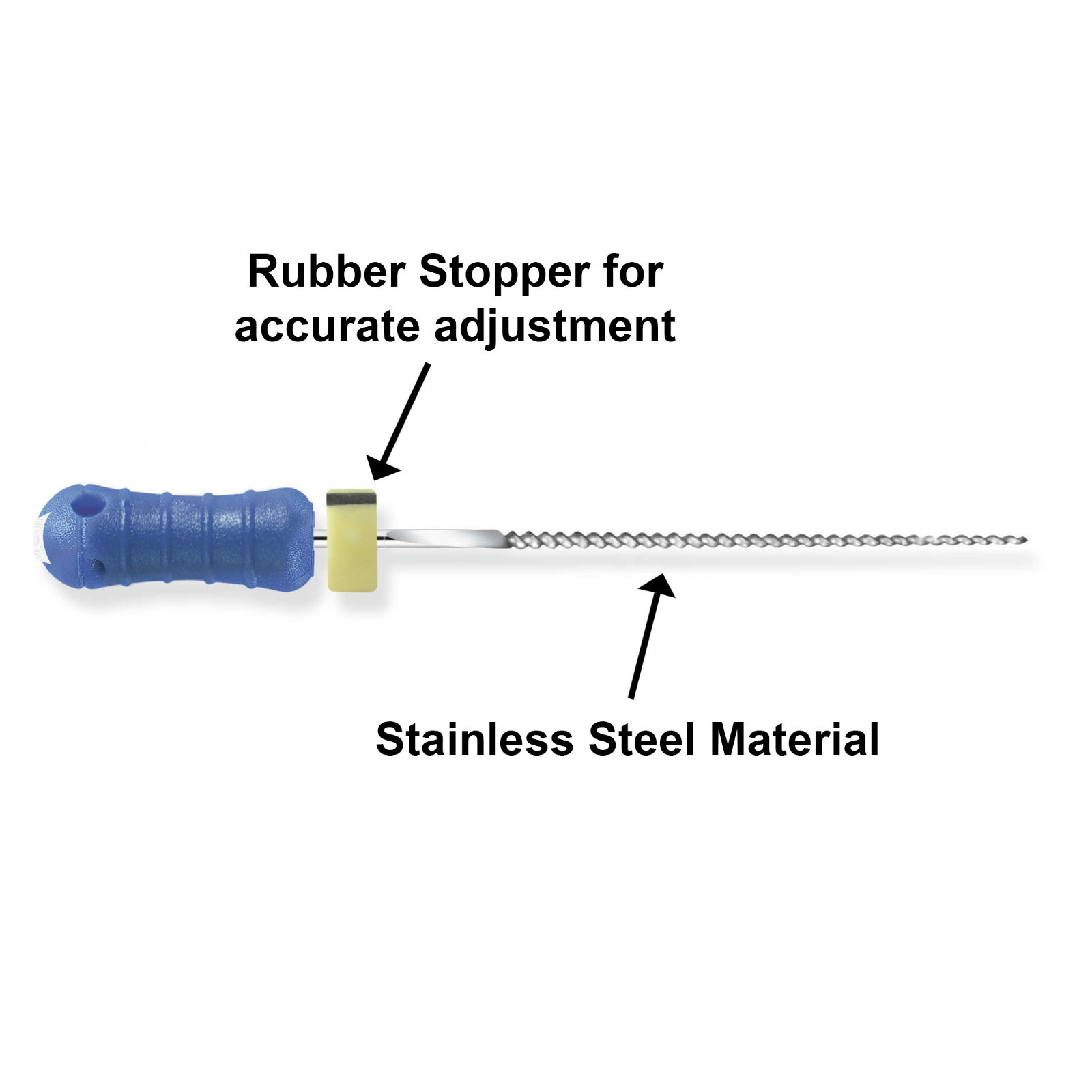 Sky Choice K-Files – 21 mm Length, Size 60 Blue with Rubber Stopper 6/Pkg