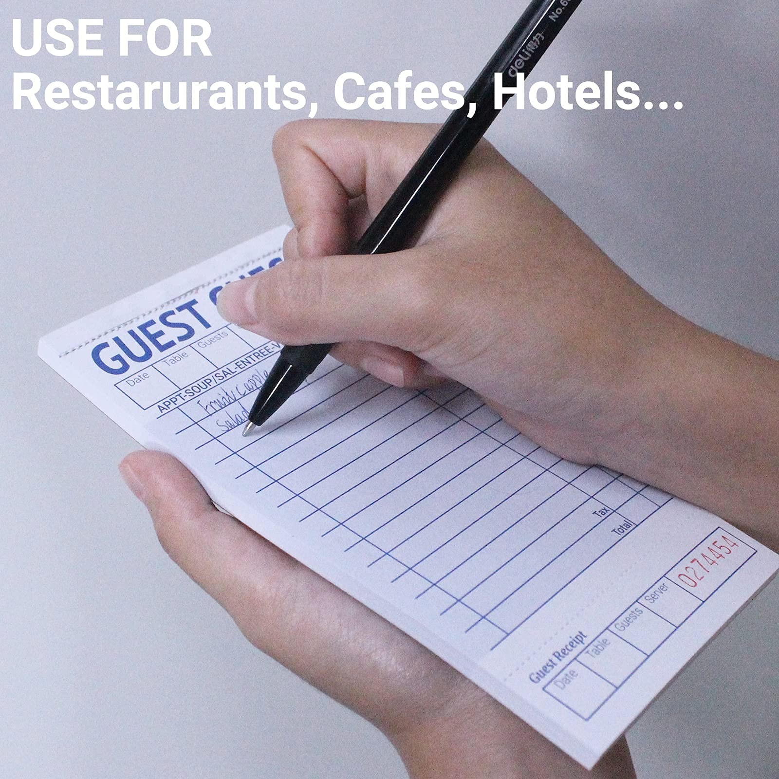 suituts 24 Pack Guest Check Book Board/Pads, Double-sided(24 books), White