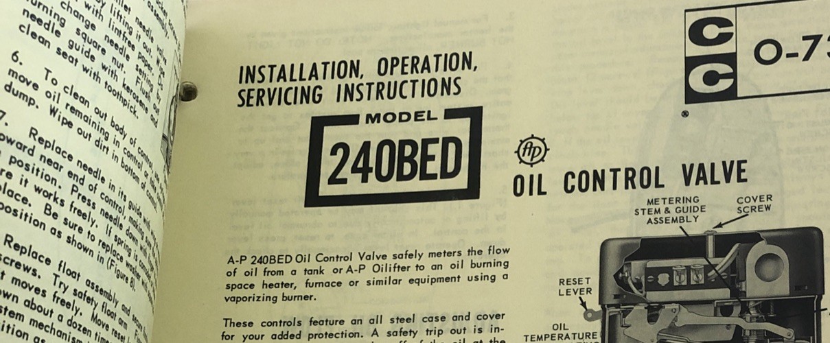 Various Controls Company AP Equip Oil Operating Service Instructions Manuals CC
