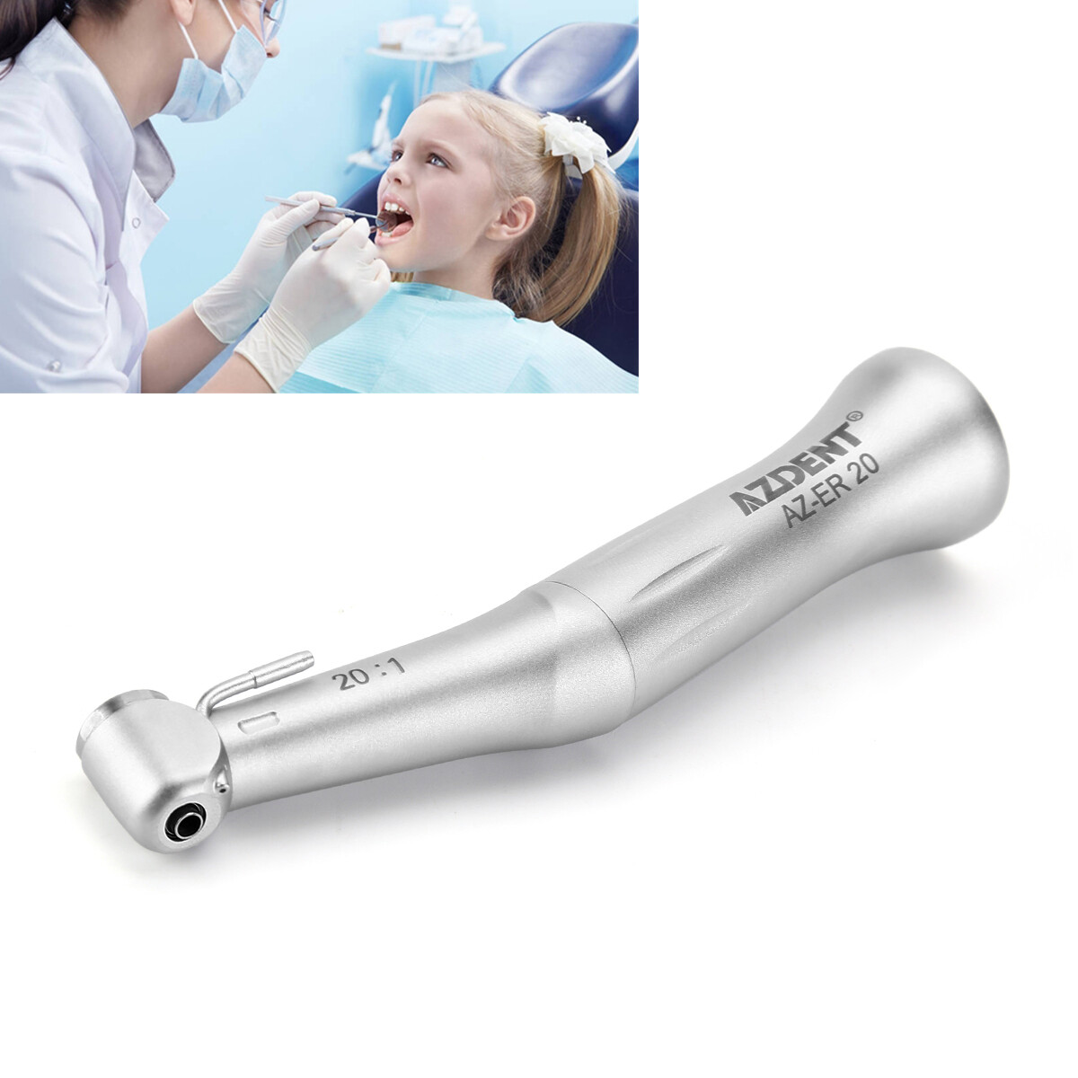 AZDENT Dental 1:1 1:5 20:1 LED Contra Angle Straight Handpiece E type