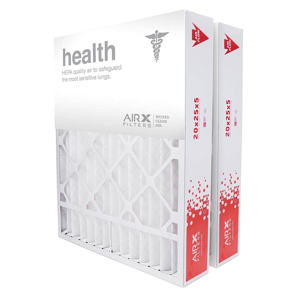 AIRX FILTERS WICKED CLEAN AIR. 20x25x4 Compatible 2 Pack of Filters, White