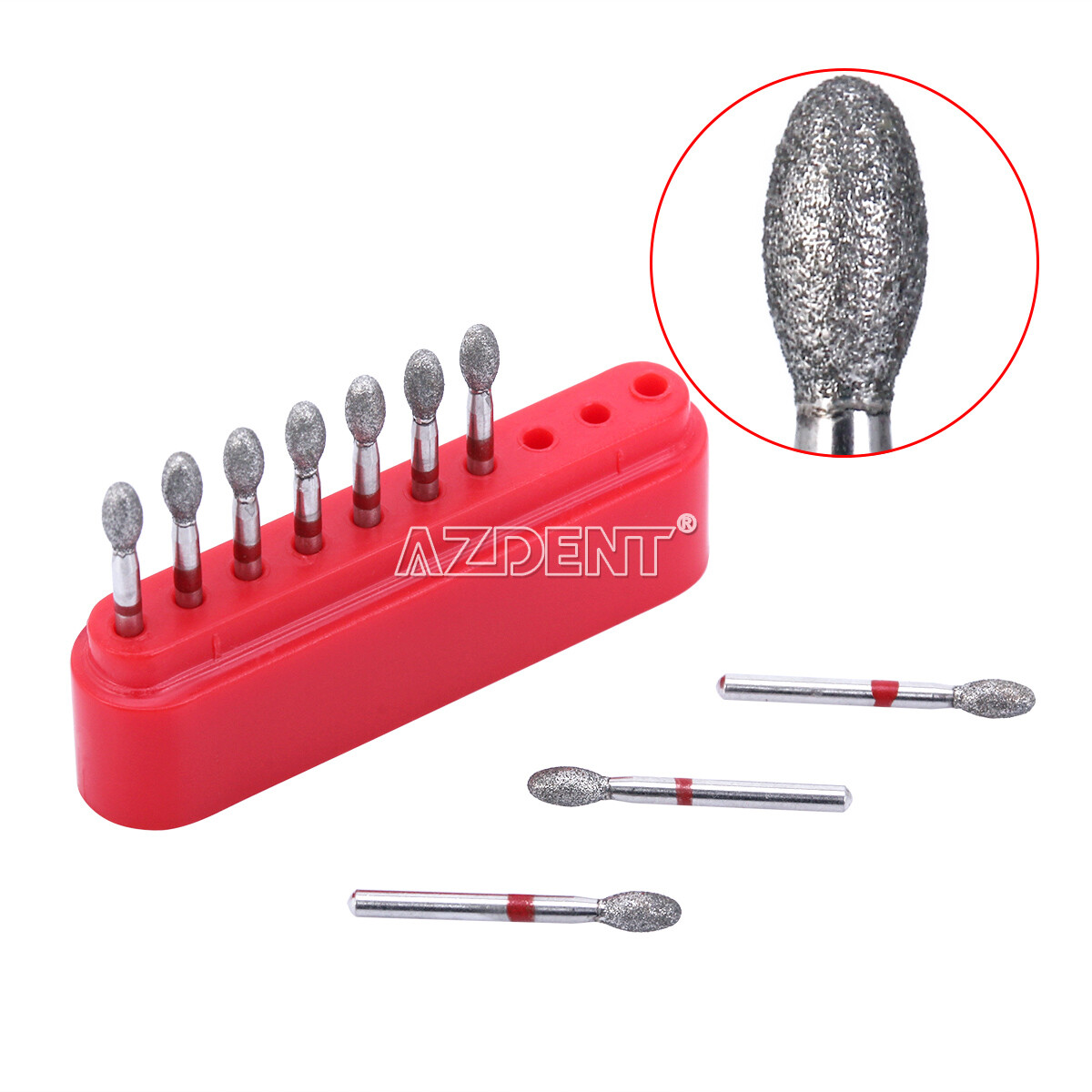 Dental Fine Grit Diamond Burs 379-023F/368-023F Egg Football Shape for Cutting