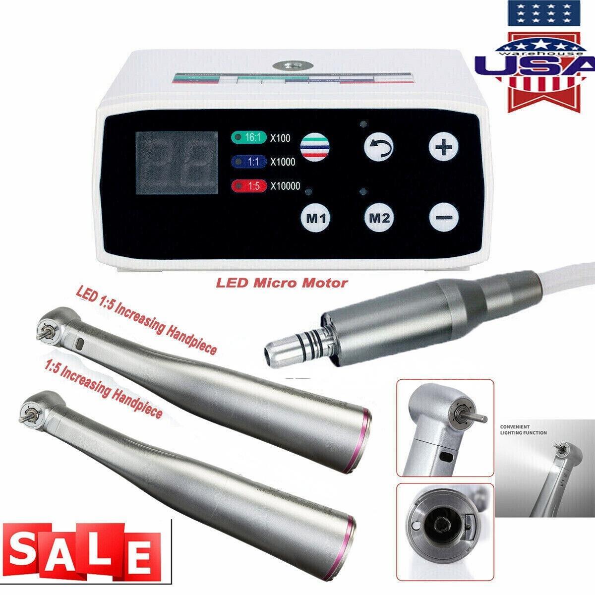Dental Brushless LED Electric Micro Motor 1:5 Increasing Handpiece For NSK Style