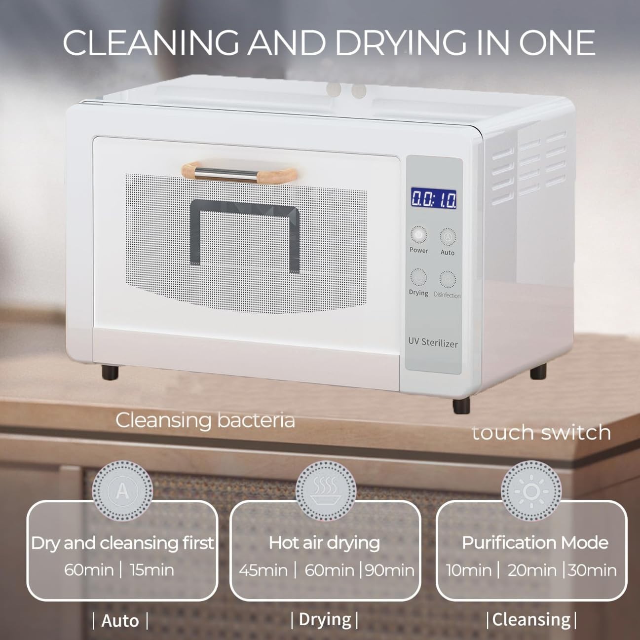 NIB 10L Nail Tools Sterilizer Cleaning Cabinet 160W 110V Beauty Spa Salon Barber