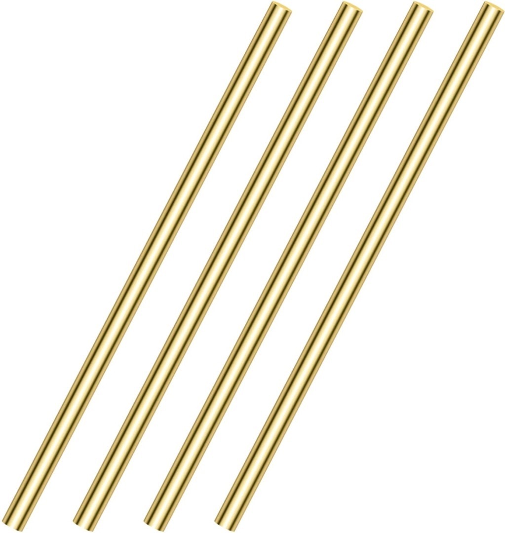 4 Pieces 12 inches 1/4 inch Brass Rods, Brass Solid Round Lathe Bar Stock