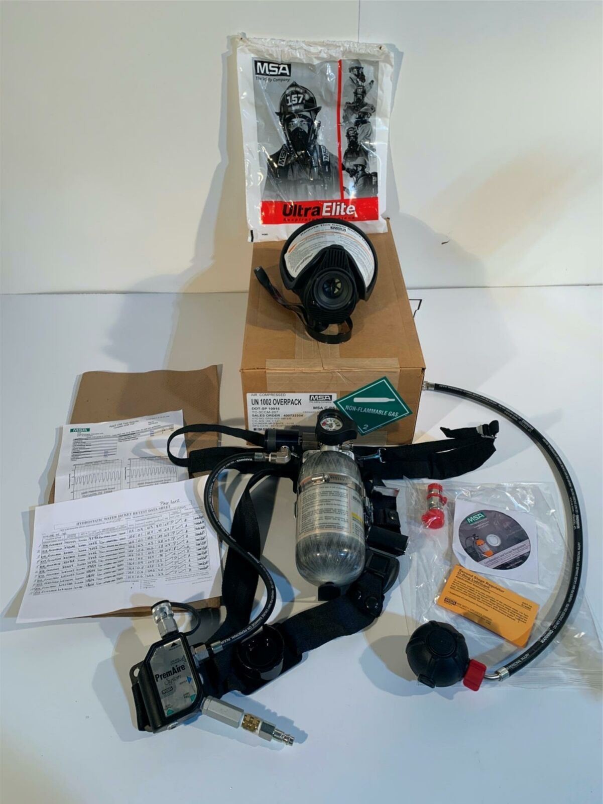 MSA 5-Min Air Carbon Cylinder PremAire Cadet Escape w/ULTRA ELITE Mask MED SCBA