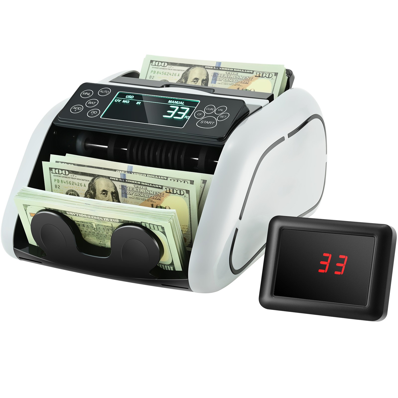 VEVOR Money Counter Machine Bill Counter with UV MG IR DD Counterfeit Detection
