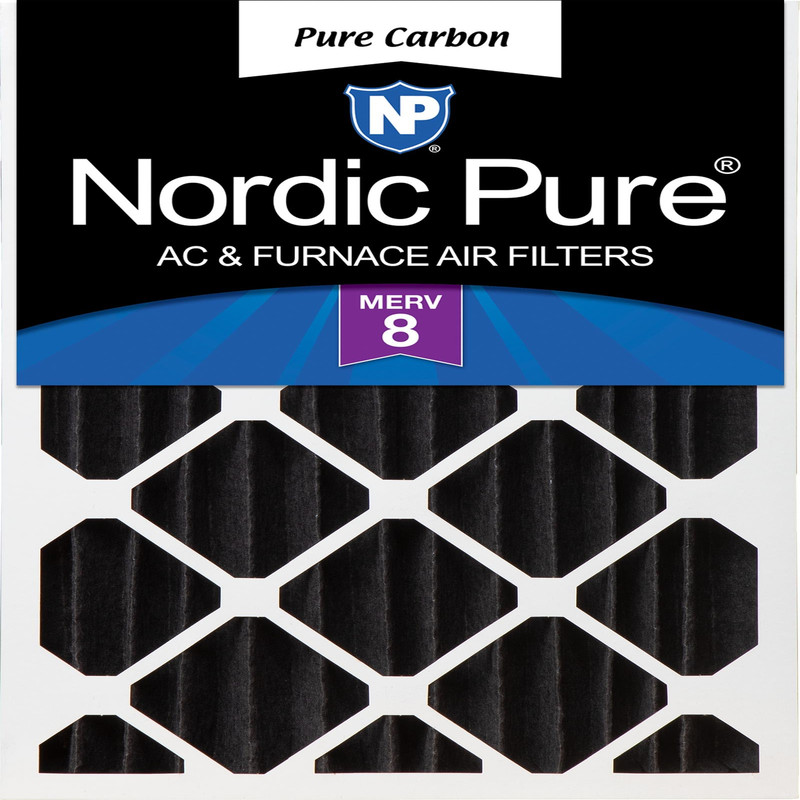 Nordic Pure 20X20X4 Actual Size 19 1/2 X 19 1/2 X 3 5/8 Pure Carbon Pleated