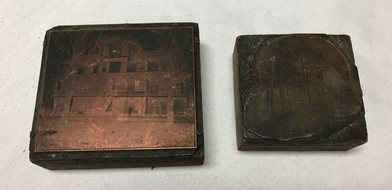 VTG Lot Letter Press Block Stamp Ink Print Type Advertising Wood Copper 2002-23B