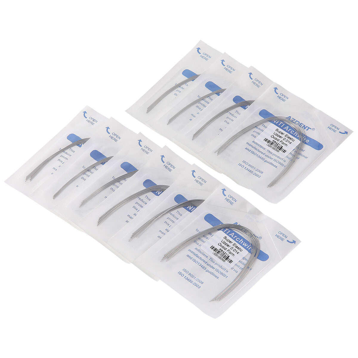 100pcs AZDENT Dental Orthodontic Super Elastic Niti Round Arch Wires Ovoid Form