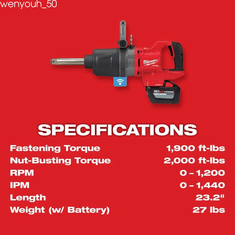 Milwaukee M18 Fuel 1Inch D-Handle Ext Anvil High Torque Impact Wrench With