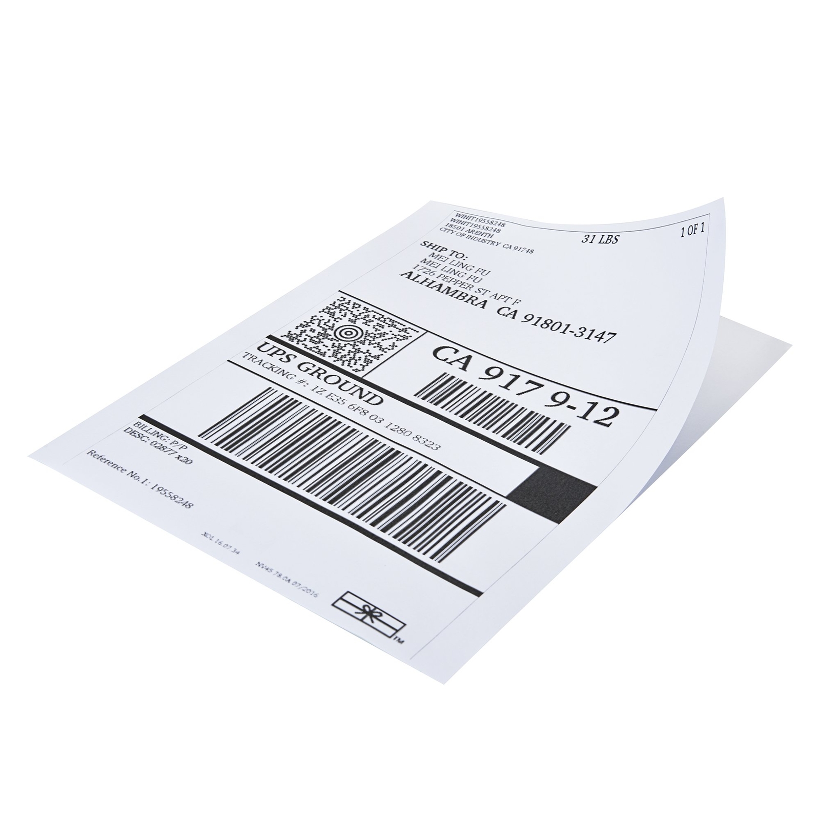 1000 Half Sheet Shipping Labels 8.5×5.5 Self Adhesive 2 Labels Per Sheet