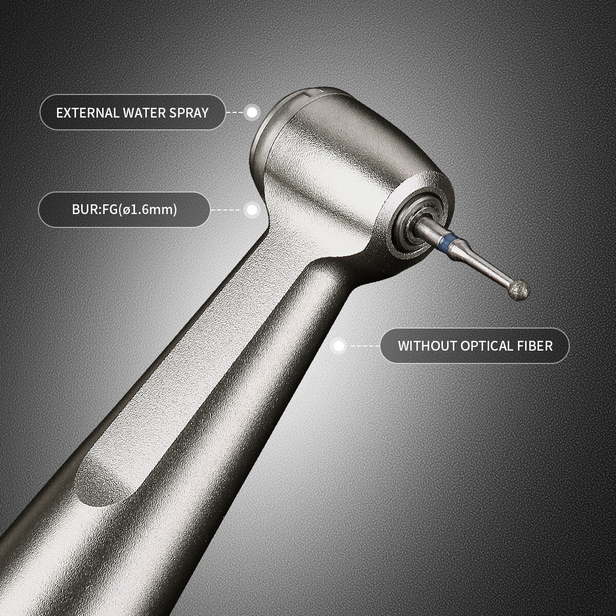 AZDENT Dental Slow Speed Contra Angle Handpiece 1.6mm Friction Grip Push Button