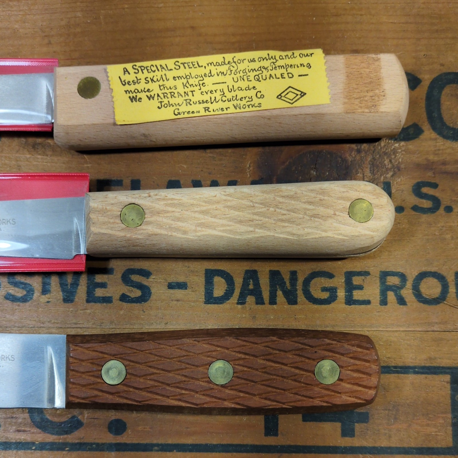 Dexter Russell Green River Works Carbon Steel Kitchen/Butcher Knives, Lot of 3