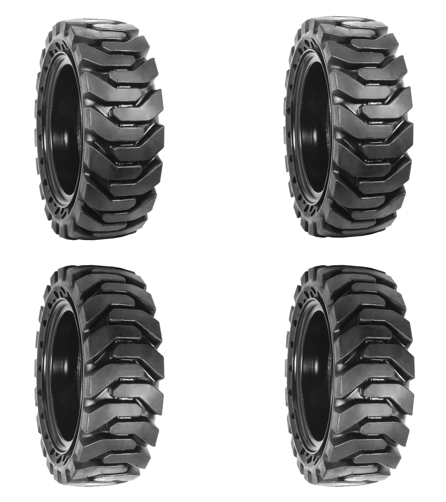 TNT 33X12-20 (12×16.5) Heavy Duty R-4 -Pre-Mounted Solid Rubber Skid Steer Tires