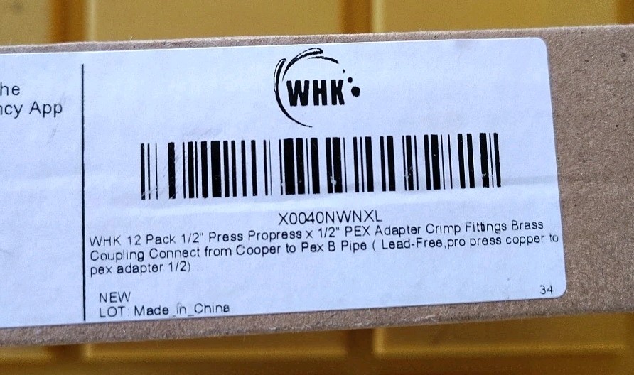 12 Pack 1/2″ Press Propress X 1/2″ PEX Adapter Crimp Fittings Brass Coupling