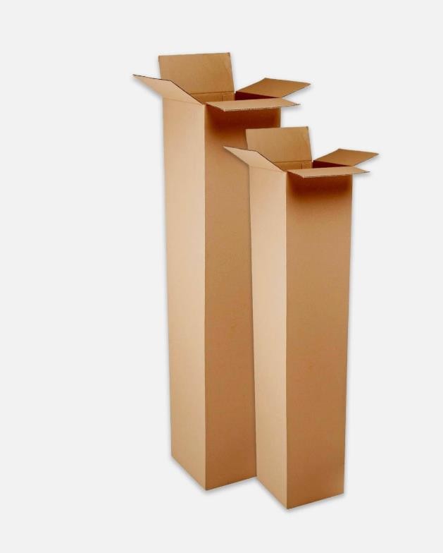 25 Boxes 4x4x60″ Tall Corrugated Shipping Boxes Brown Packing Cartons
