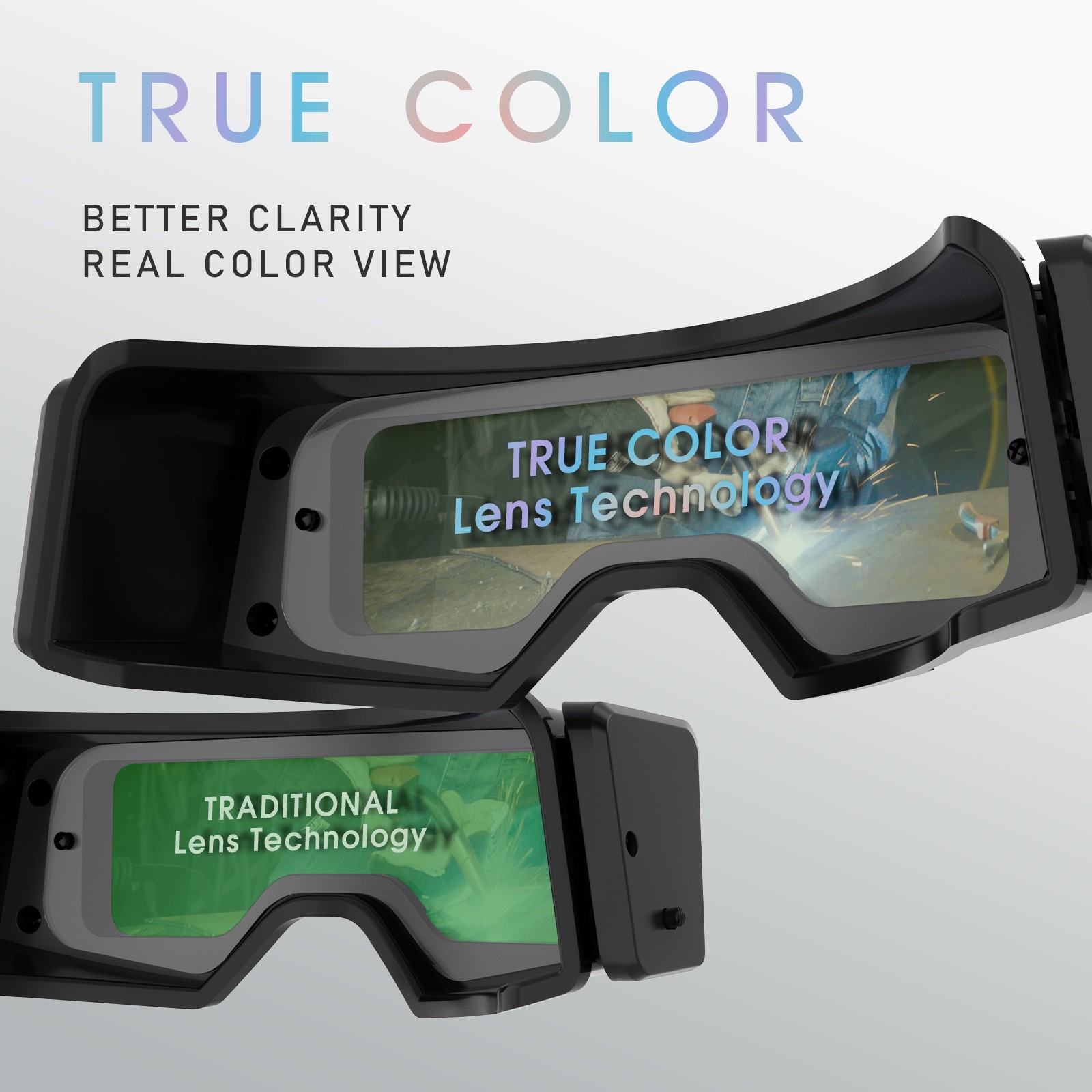 True Color Auto Darkening Welding Goggles Welder Glasses