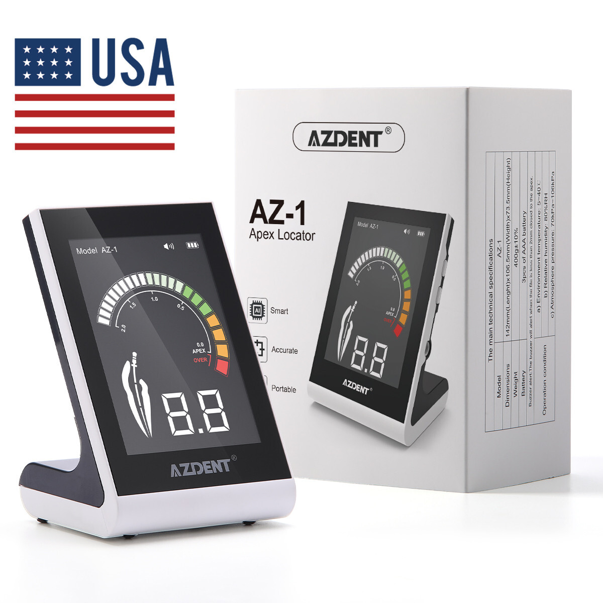 AZDENT localizador de apice dental electrónico medición del canal radicular USA