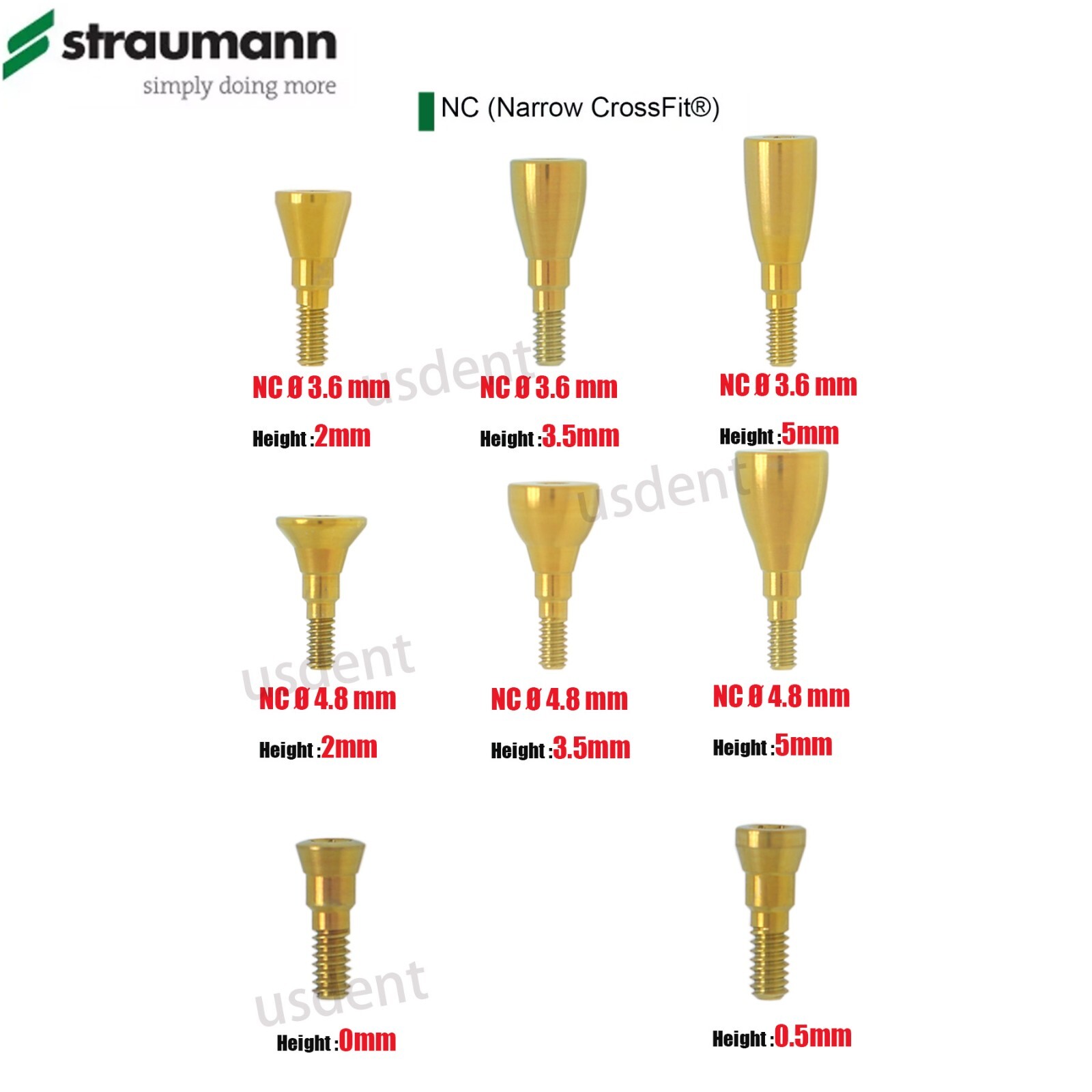 US NC Healing Abutment & Closure Cap Fits Straumann CrossFit BLT Ø3.3 5pcs/set