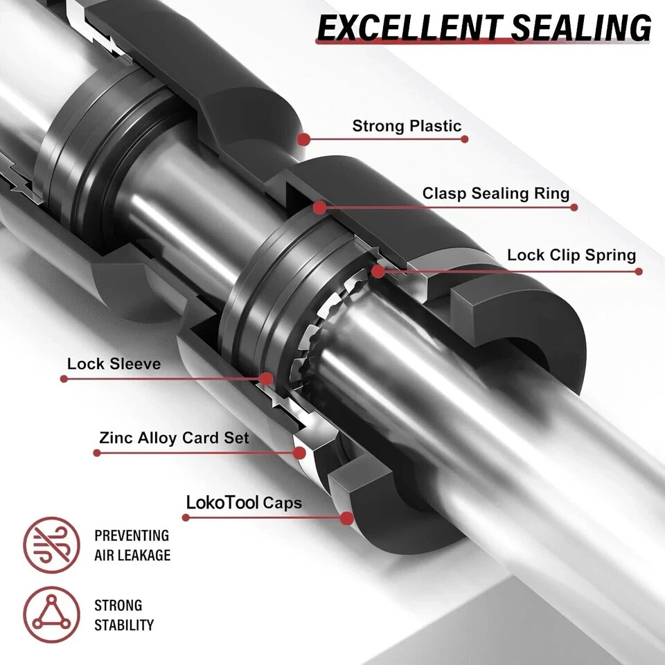 Air Line Tubing Kit 1/4” OD 50ft Nylon Hose 1/4” NPT Push to Connect Fittings