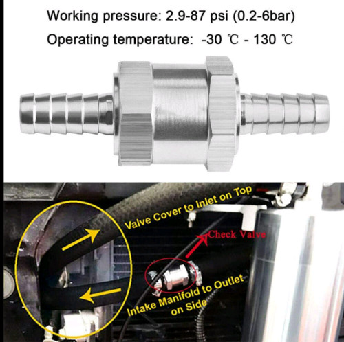 10mm 3/8″ Fuel Line Oil One Way Non Return Check Valve Petrol Diesel Liquid 120℃