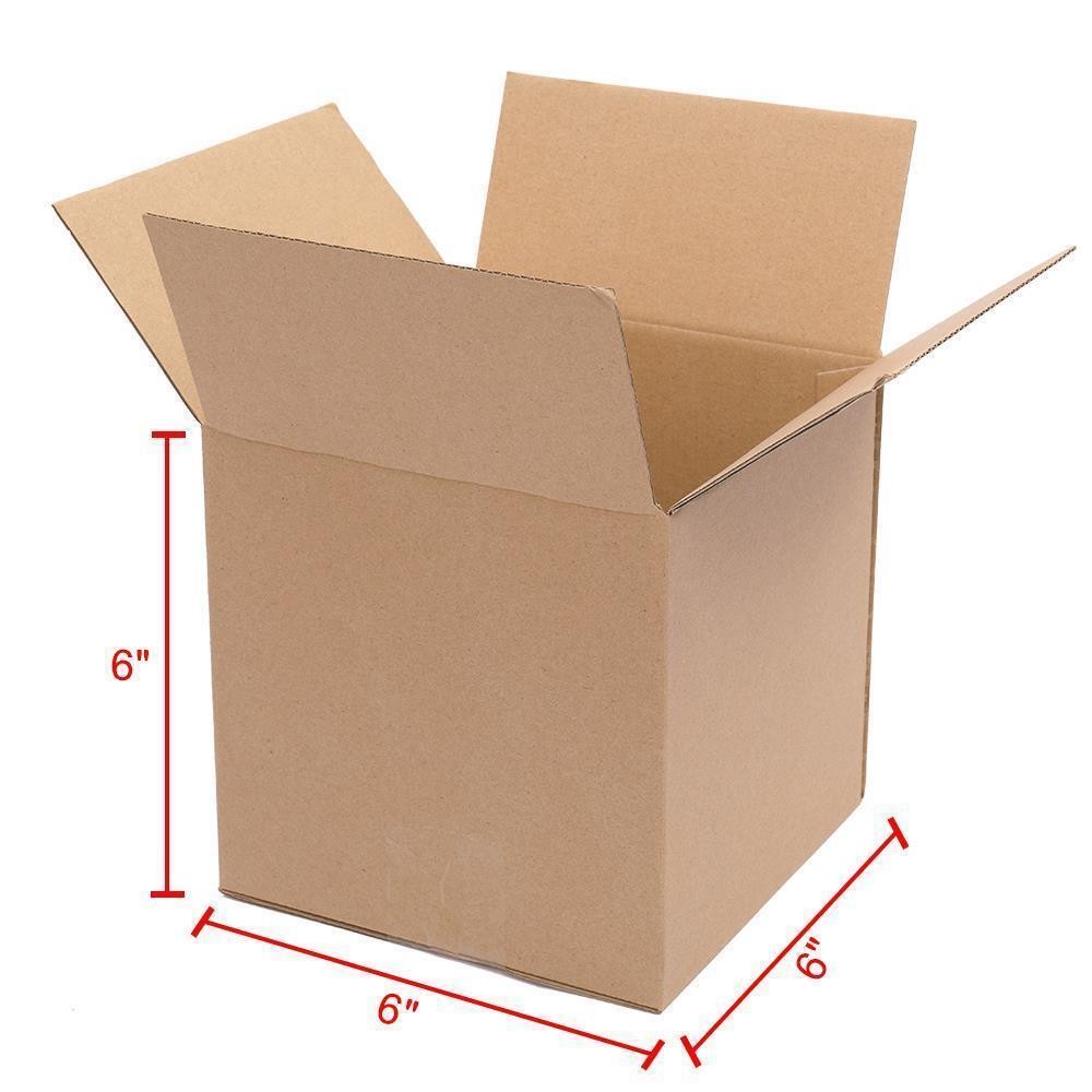 100 PCS 6x6x6 Packing Mailing Moving Shipping Boxes Corrugated Carton Paper Box