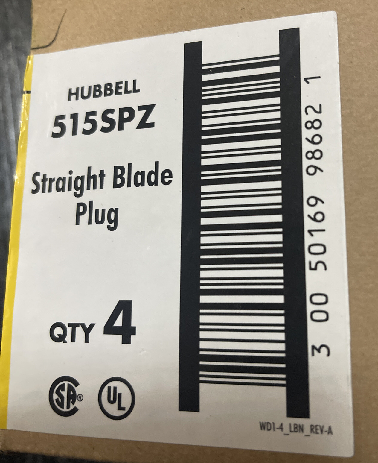4 Pack 15A 125V NEMA 5-15P STRAIGHT BLADE PLUG Industrial Grade