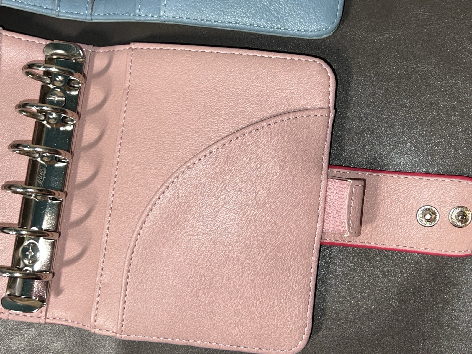 Print Pression Pocket Size Textured Blue & Pink Rings Planner Organizer NEW!!!