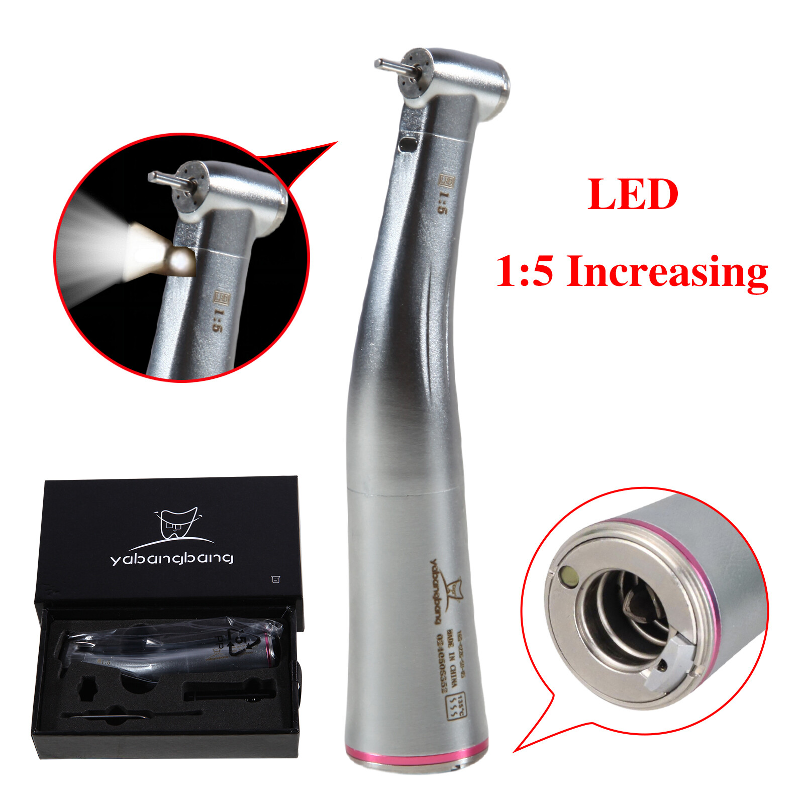 Dental 1:5 1:1 Fiber Optic LED Contra Angle Electric Handpiece Fit KaVo NSK COXO