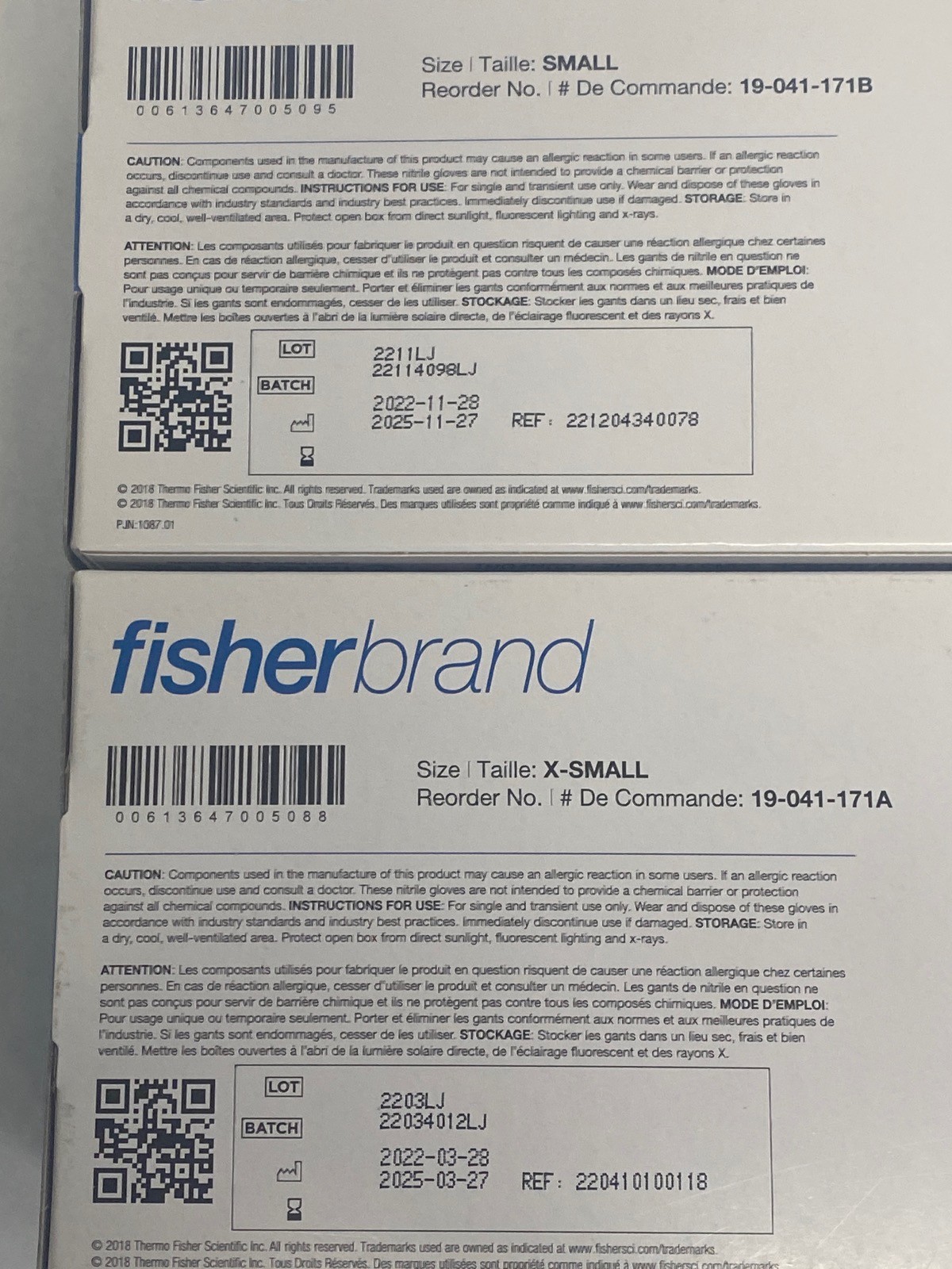 (300) FISHERBRAND Disposable Nitrile Exam Gloves Size XSmall & Small Blue