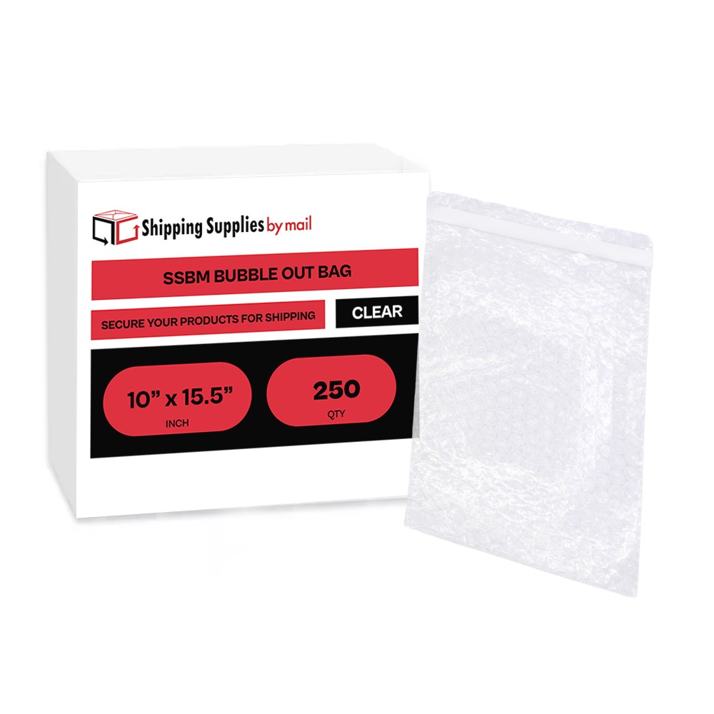 250 Pcs Bubble Out Self Seal Clear Bags 10″ x 15.5″ Shipping Protective Pouches