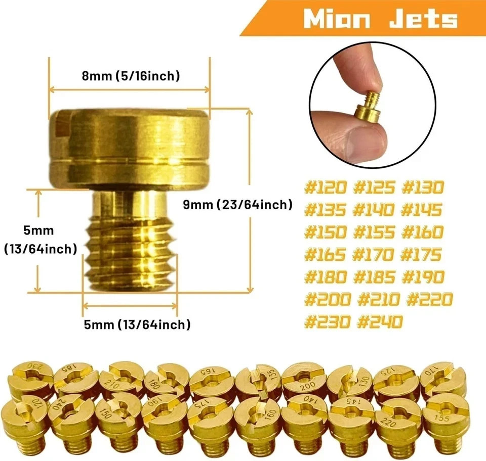 YGQ 30 Pcs Carburetor Main Jet and Pilot Slow Jet Kit for Mikuni Large Round