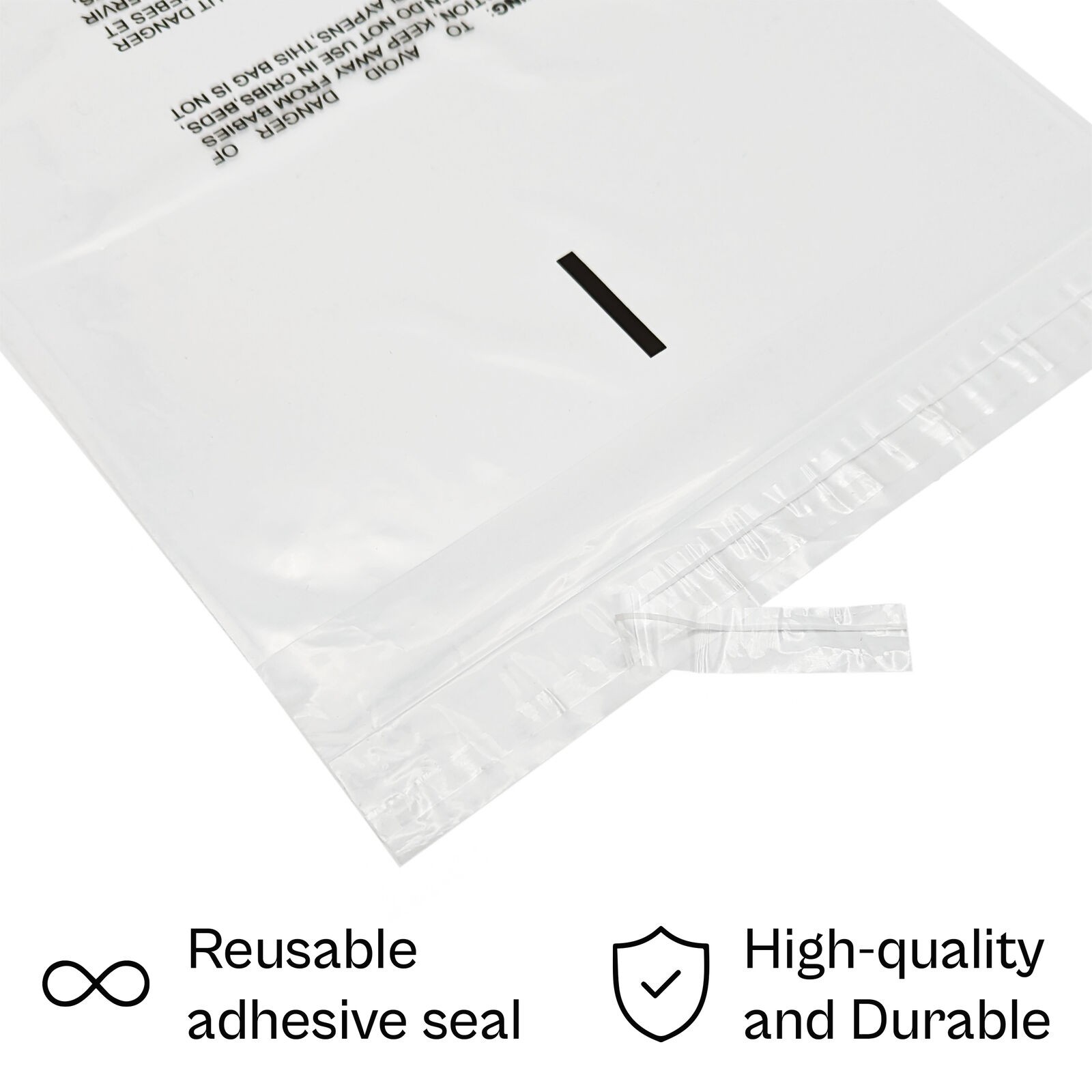 Clear Resealable Poly Bags 5″ x 7″ with Suffocation Warning 1.5 Mil 1000 Pieces