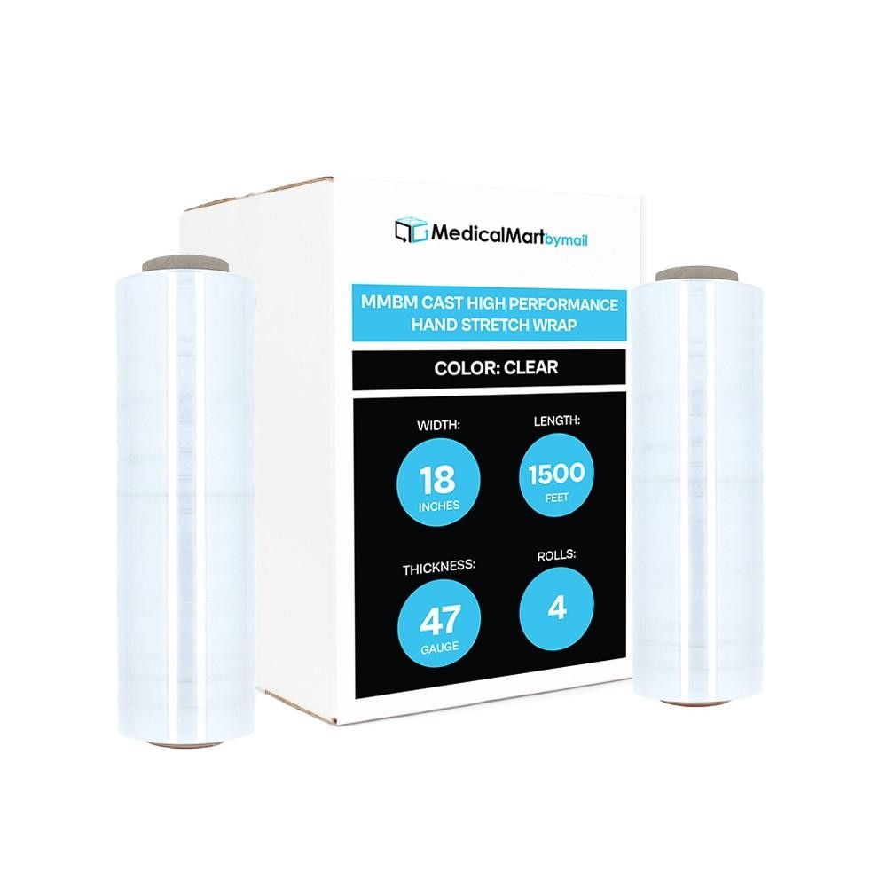 4 Rolls Hand Stretch Wrap Shrink Film Banding 18″ x 1500′ 12 Micron MADE IN USA