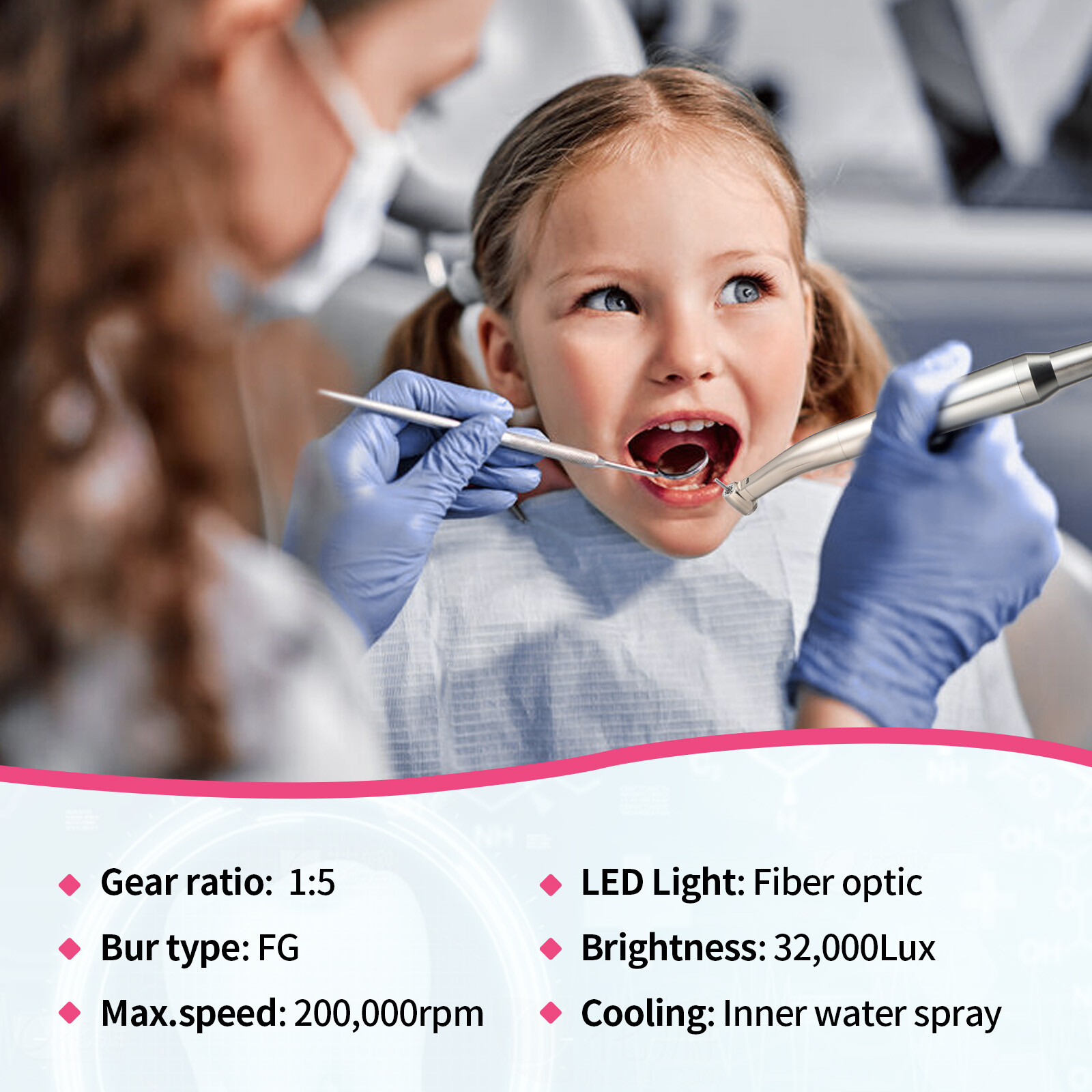 New Dental Brushless Micro Motor 1:1/1:5 Increasing Handpiece Fit KaVo NSK Style