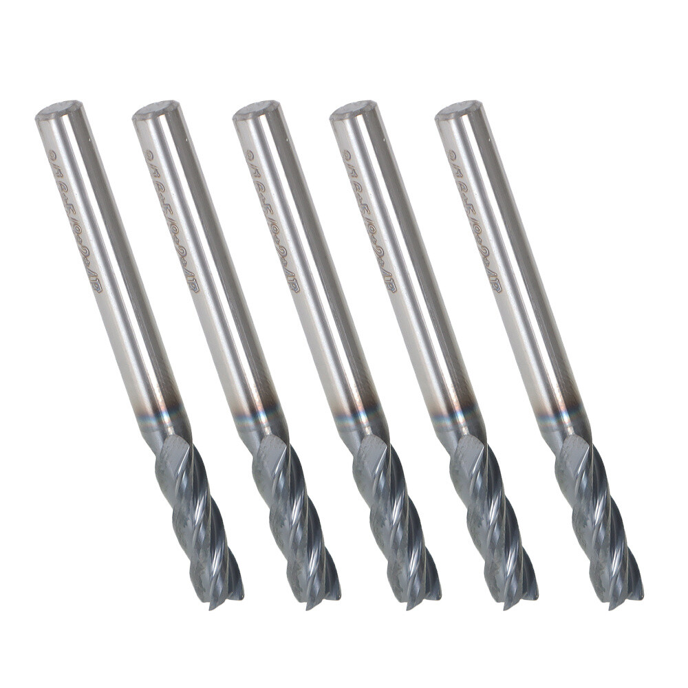 5Pcs 3/16″ 4 Flute Regular Carbide End Mill 2″ Overall Length TiALN COATED