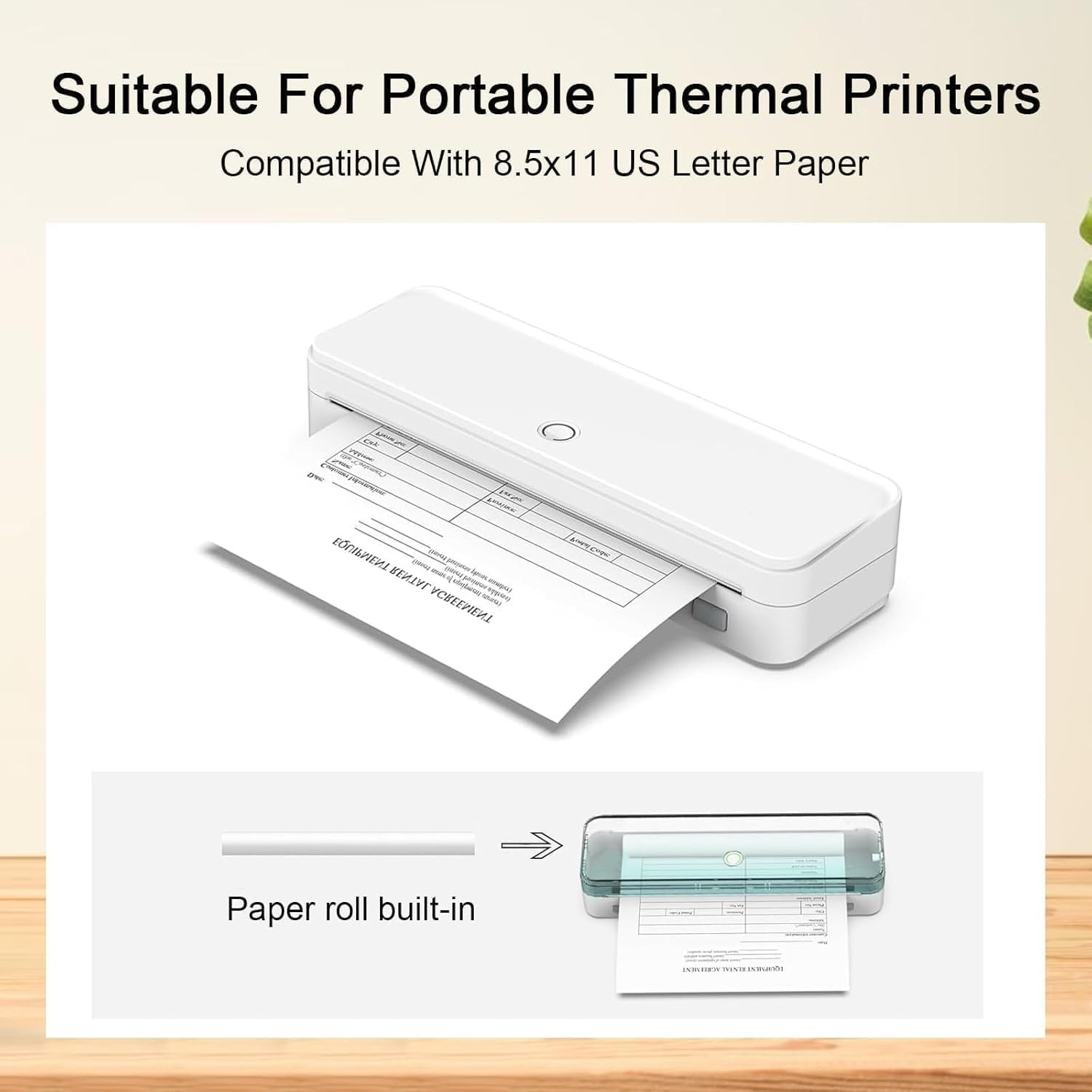 4 Rolls A4 Thermal Printer Paper 8.5×11″ for M08F M832 M834 Portable Printer