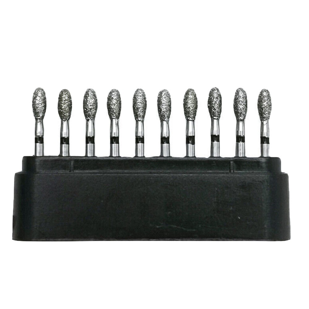 20Pcs Dental Diamond Bur FG Egg Football 379/023SC Super Coarse High Speed Black