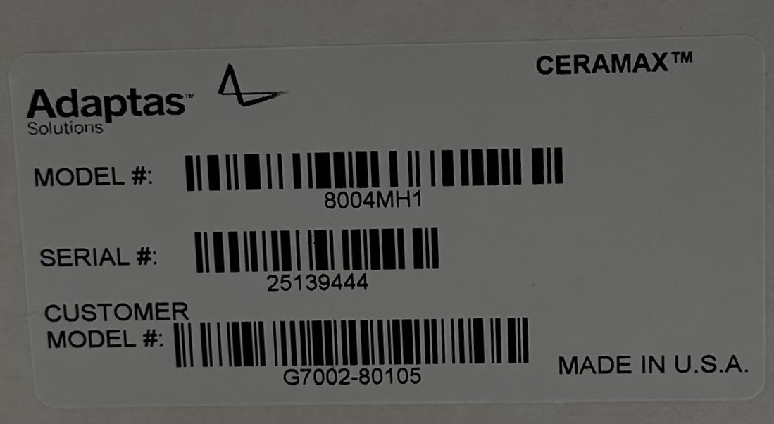 ADAPTAS SOLUTIONS CERAMAX 8004MH1 G7002-80105 ELECTRON MULTIPLIER